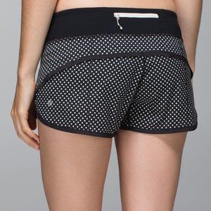 Lululemon Biggy Dot Printed Black Speed Short